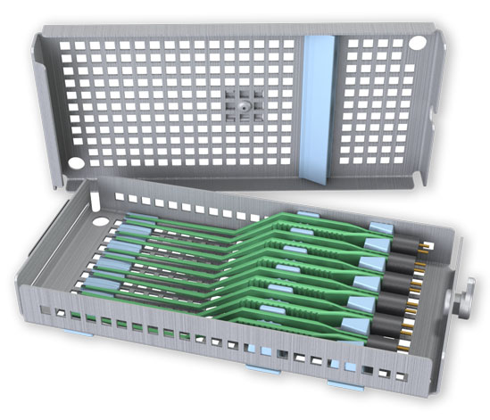 Six Forceps Module Tray with Cover